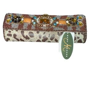 Mary Frances Encore leopard heavily beaded jeweled rhinestone vintage clutch NWT